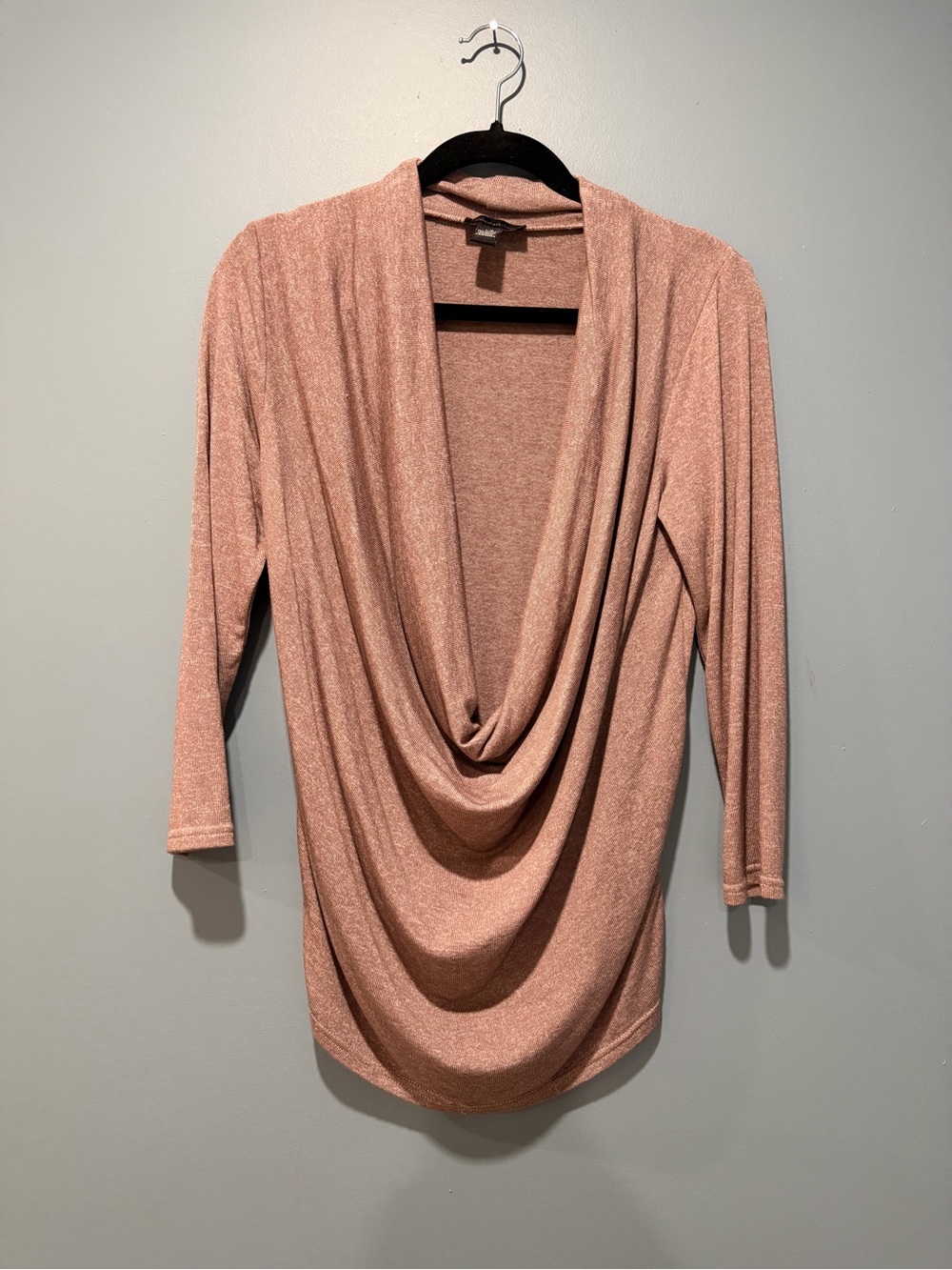 Draped Cowl Neck Women's Sweater - Dusty Rose